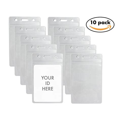 clear rfid badge|Vertical ID Badge Holders Sealable Waterproof Clear Plastic .